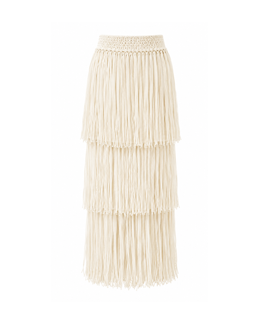 Nia Thomas - Riya Raffia Skirt - Ivory