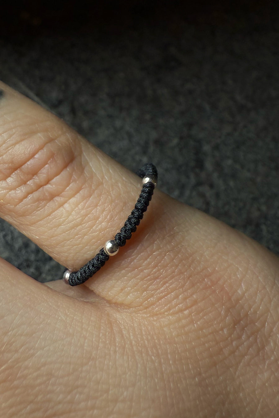 Black & Silver Bead Ring
