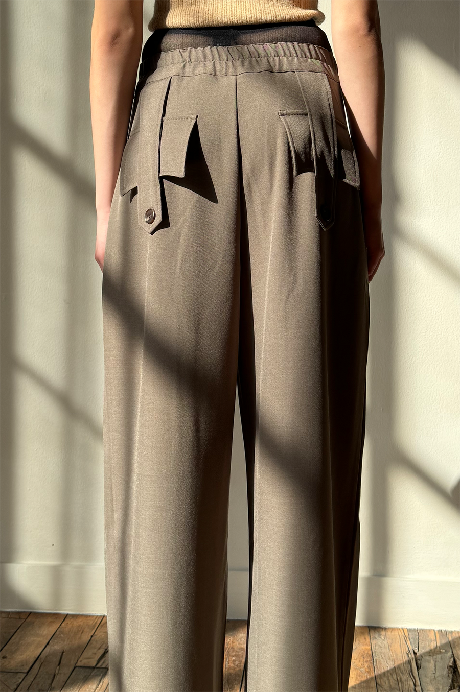 Fold Over Pleated Trousers