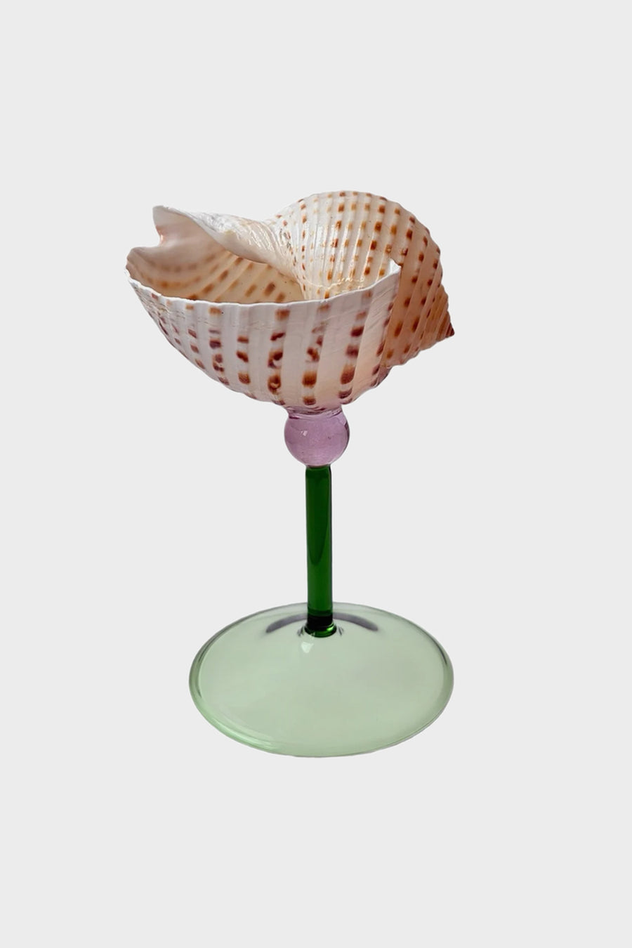 Floral Snail Shell Cocktail Glass – Pearl & Green