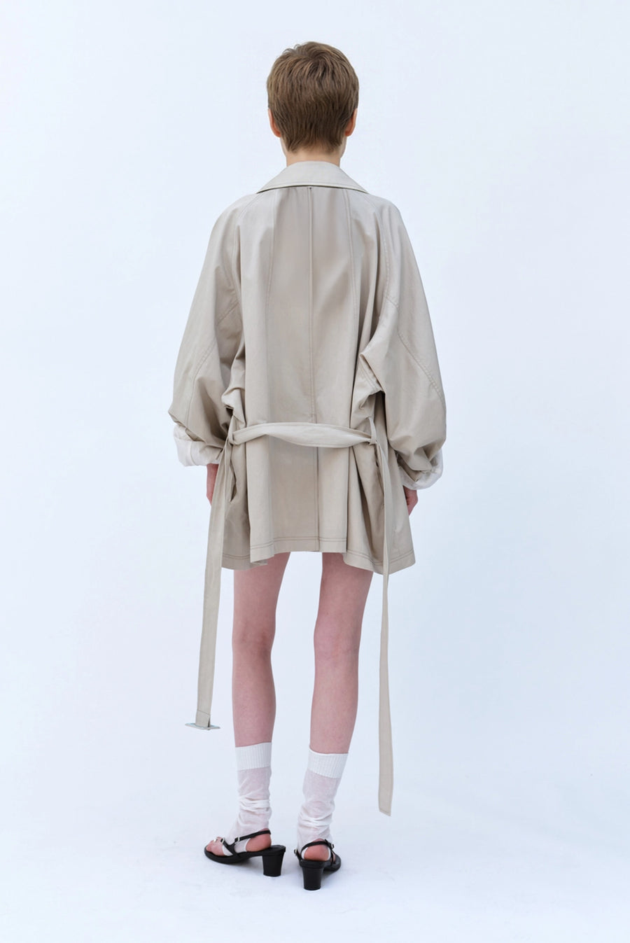 Raglan Mini Trench Jacket - Khaki