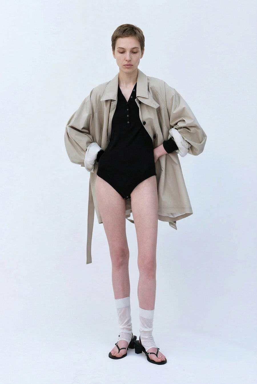 Long Sleeve Bodysuit Tee - Black