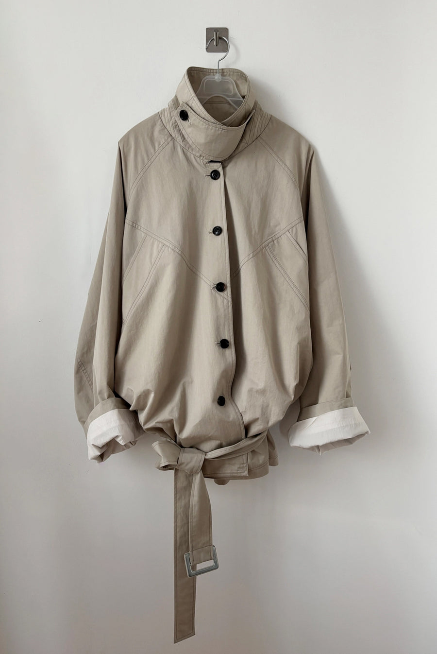 Raglan Mini Trench Jacket - Khaki