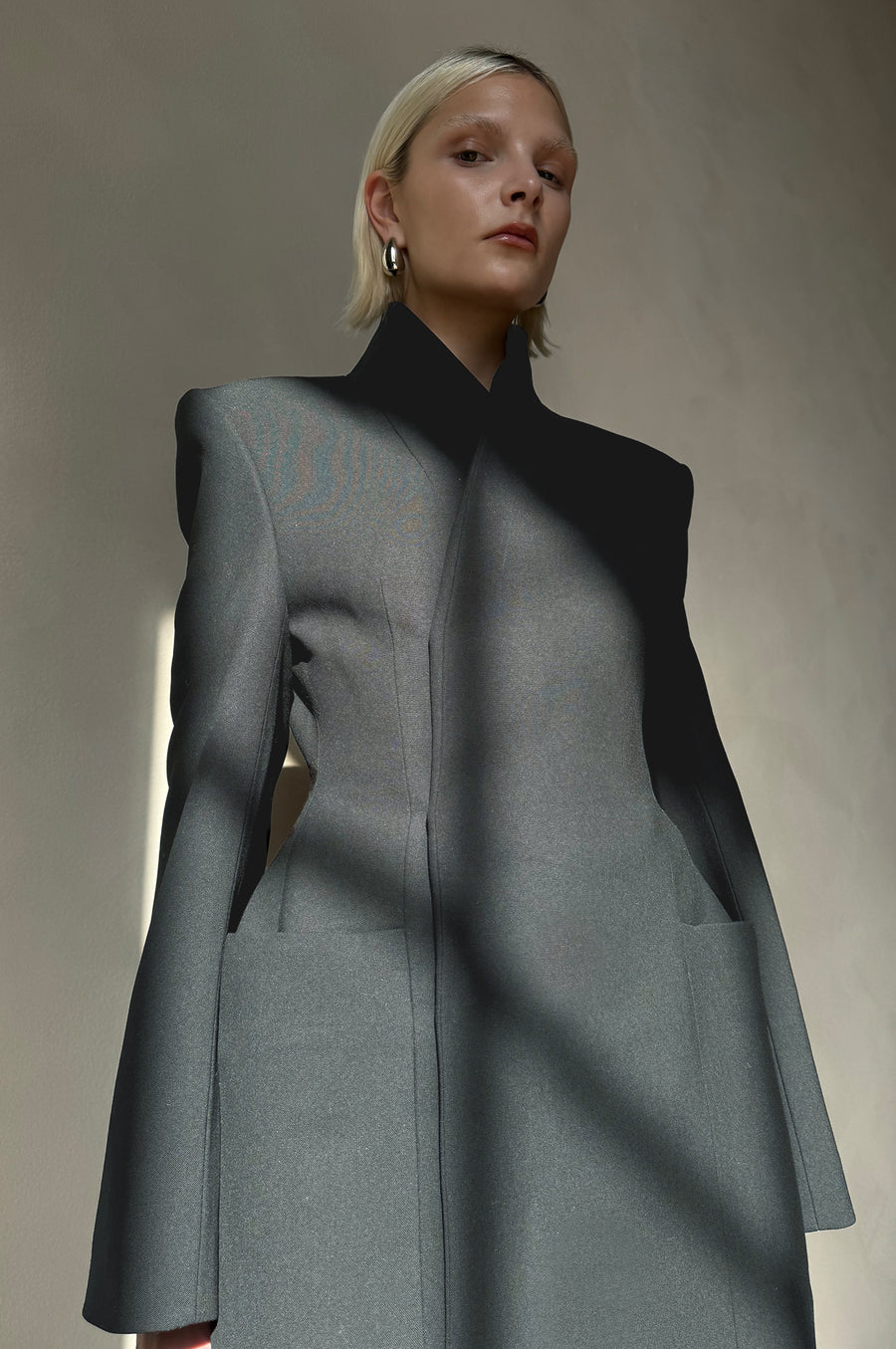 Structured Wrap Blazer - Gray