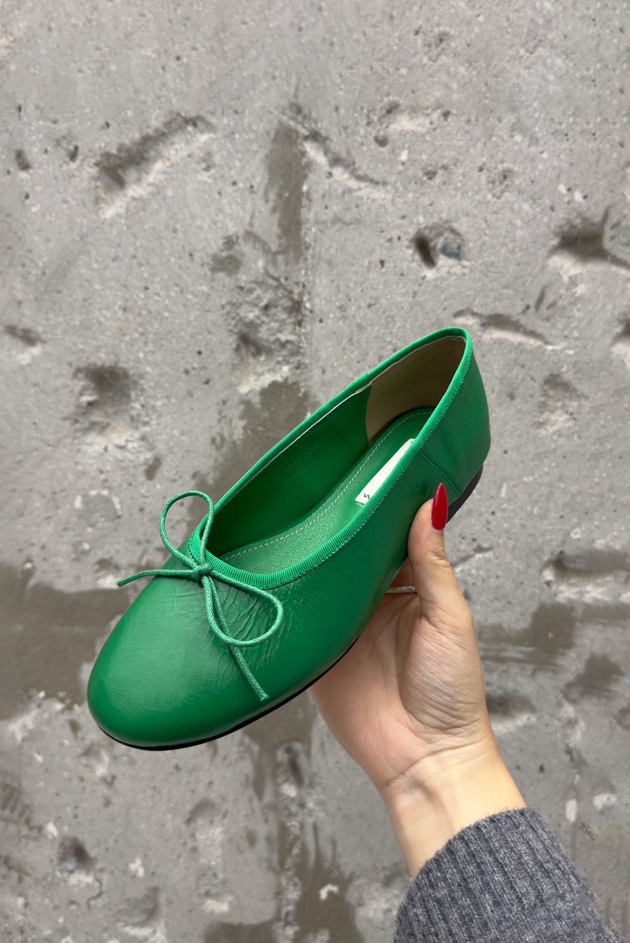 Leather Ballet Flats - Green