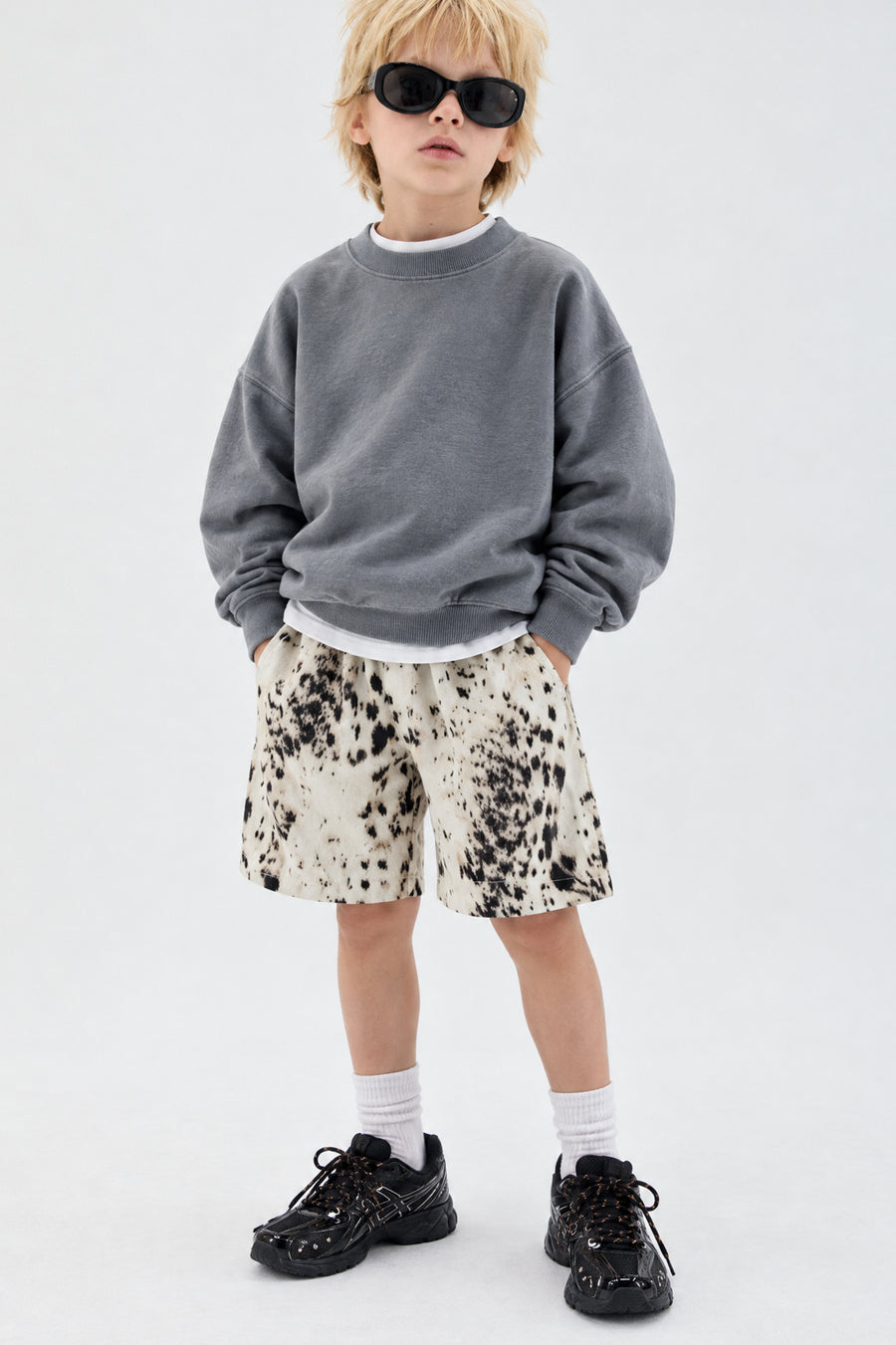 Kids - Leopard Print Elastic-Waist Shorts – Cream
