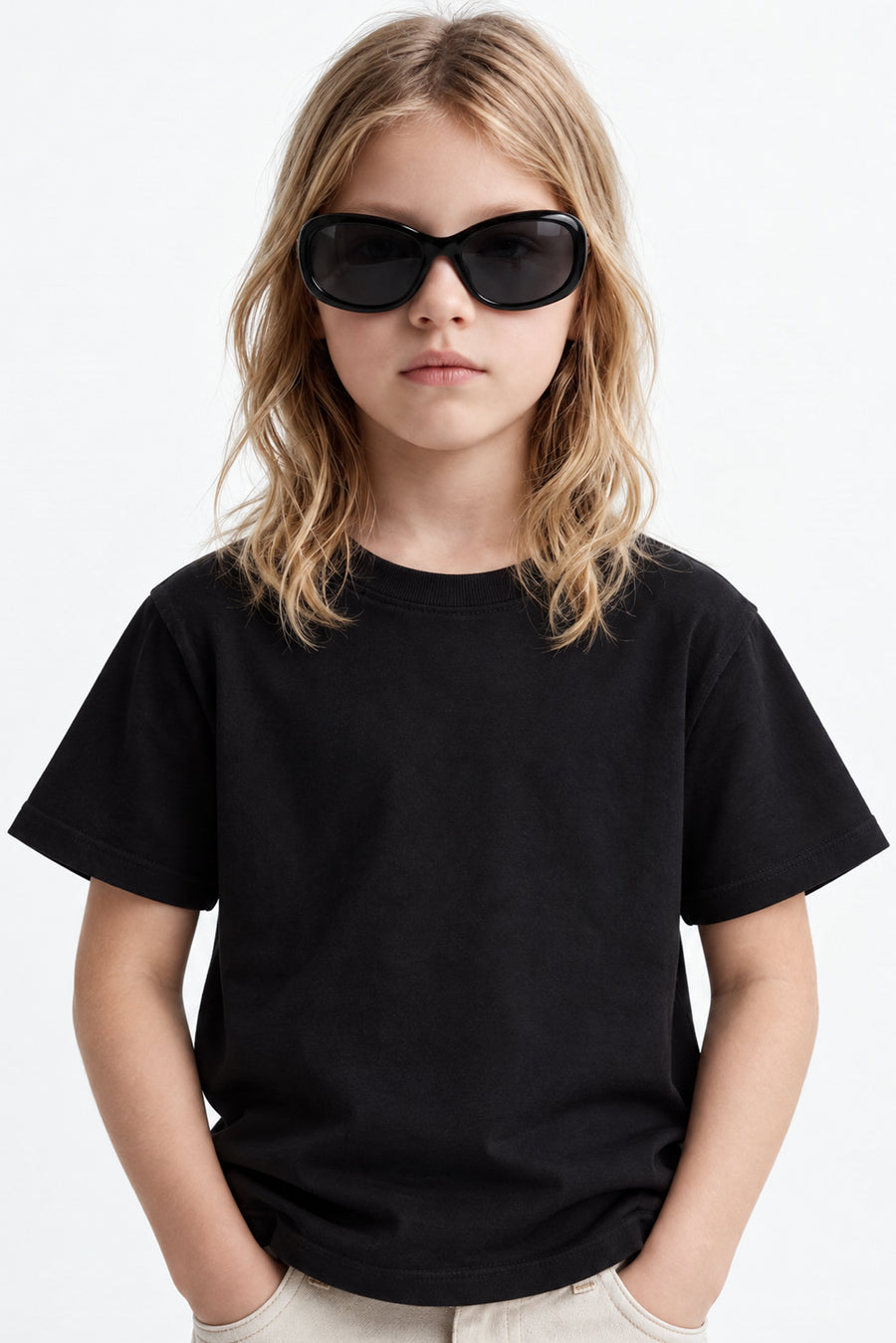 Kids - Solid Short-Sleeve Tee – Black