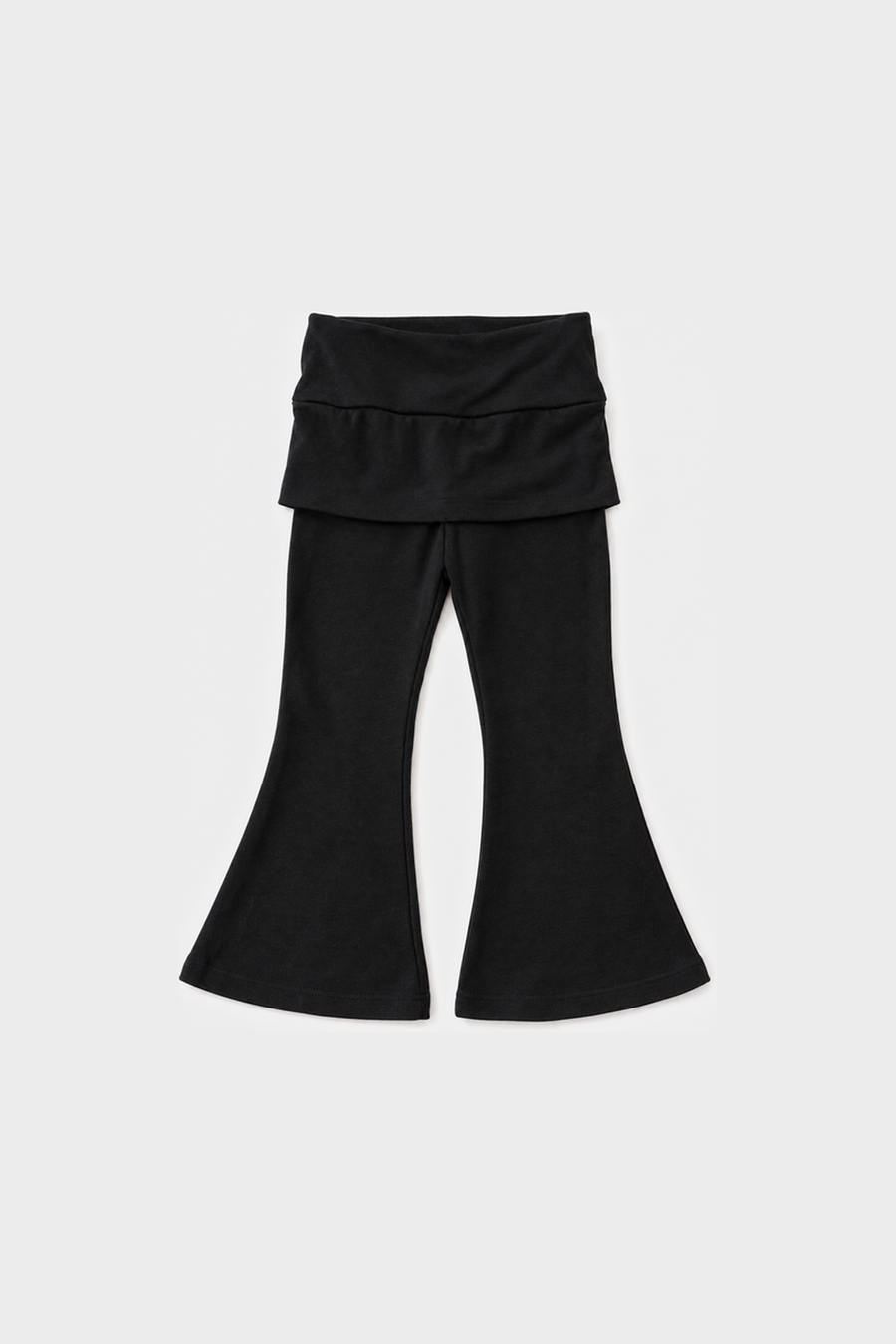 Kids - Fold-Over Waist Wide-Leg Pants – Black