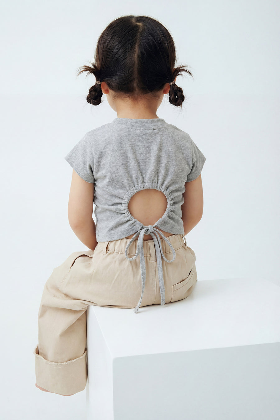 Kids - Wide Pleated Pant - Beige