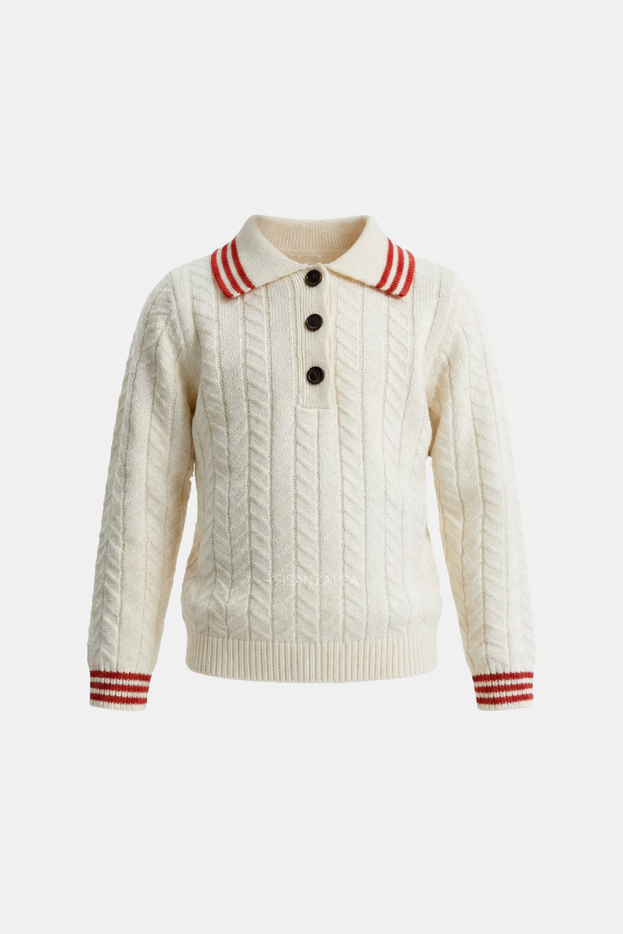 Kids - Knit Polo Sweater - Ivory