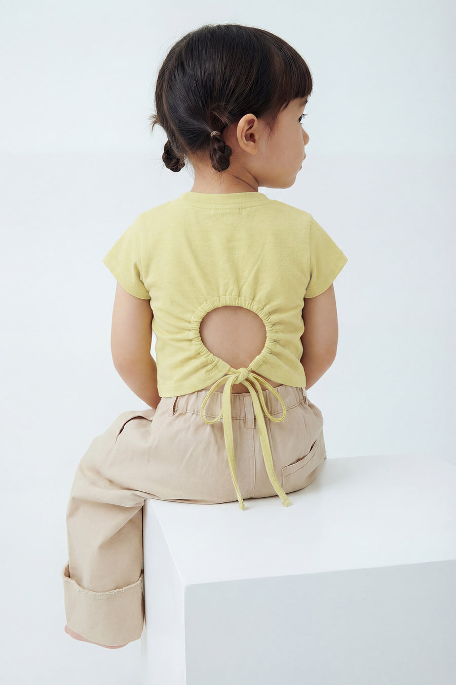 Kids - Cinched Cutout T - Lime