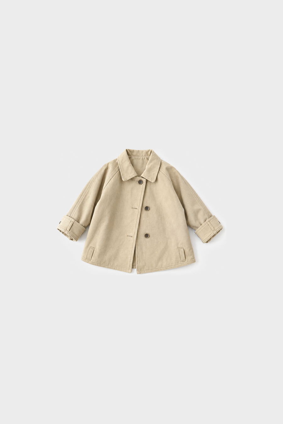Kids - Mid-Length Trench Coat – Khaki
