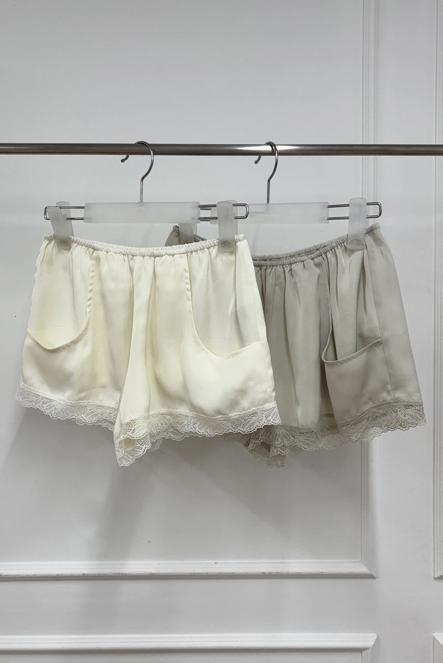 Lace Trim Short & Waist Scarf Set