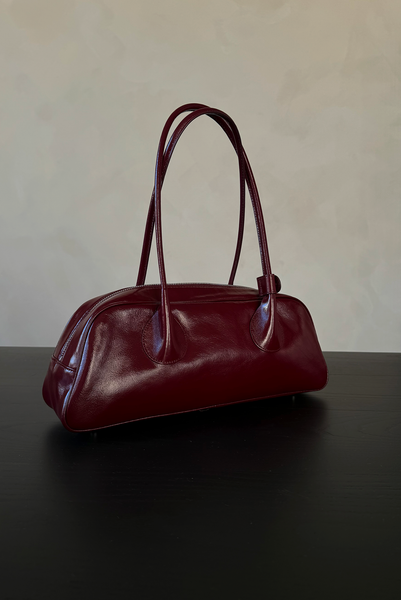 PSDT★BOWLING BAGUETTE BAG_4COLOR☆ Baguette Bowling Bag - Patent Cherry – Simonett