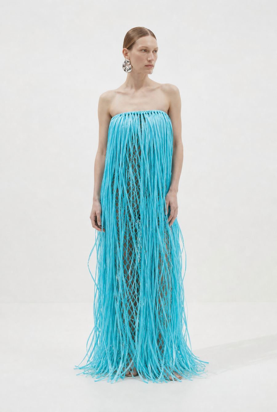 Nia Thomas - Raffia Gown - Caribbean Blue