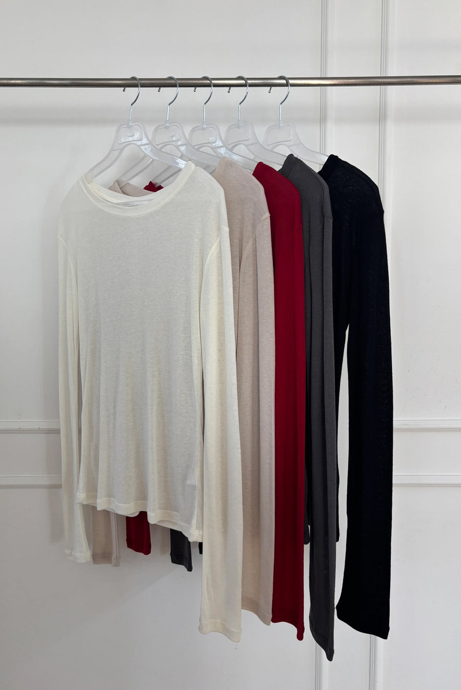 Sheer Long Sleeve T-Shirt - White