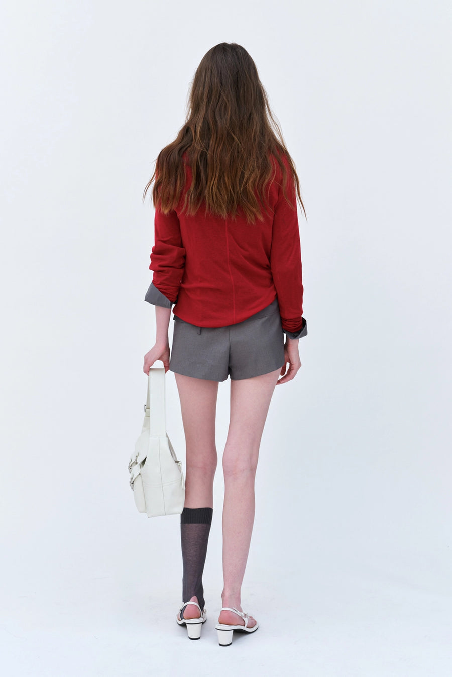 Sheer Long Sleeve T-Shirt - Red