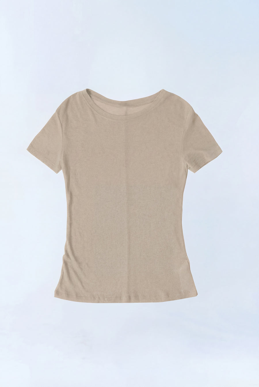 Sheer Short Sleeve T-Shirt - Beige