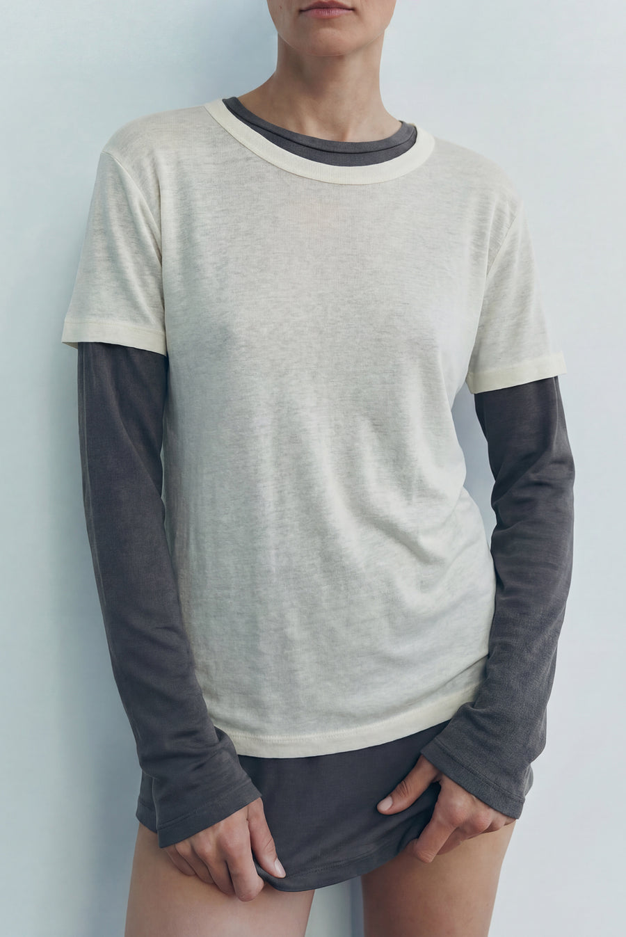 Sheer Short Sleeve T-Shirt - White