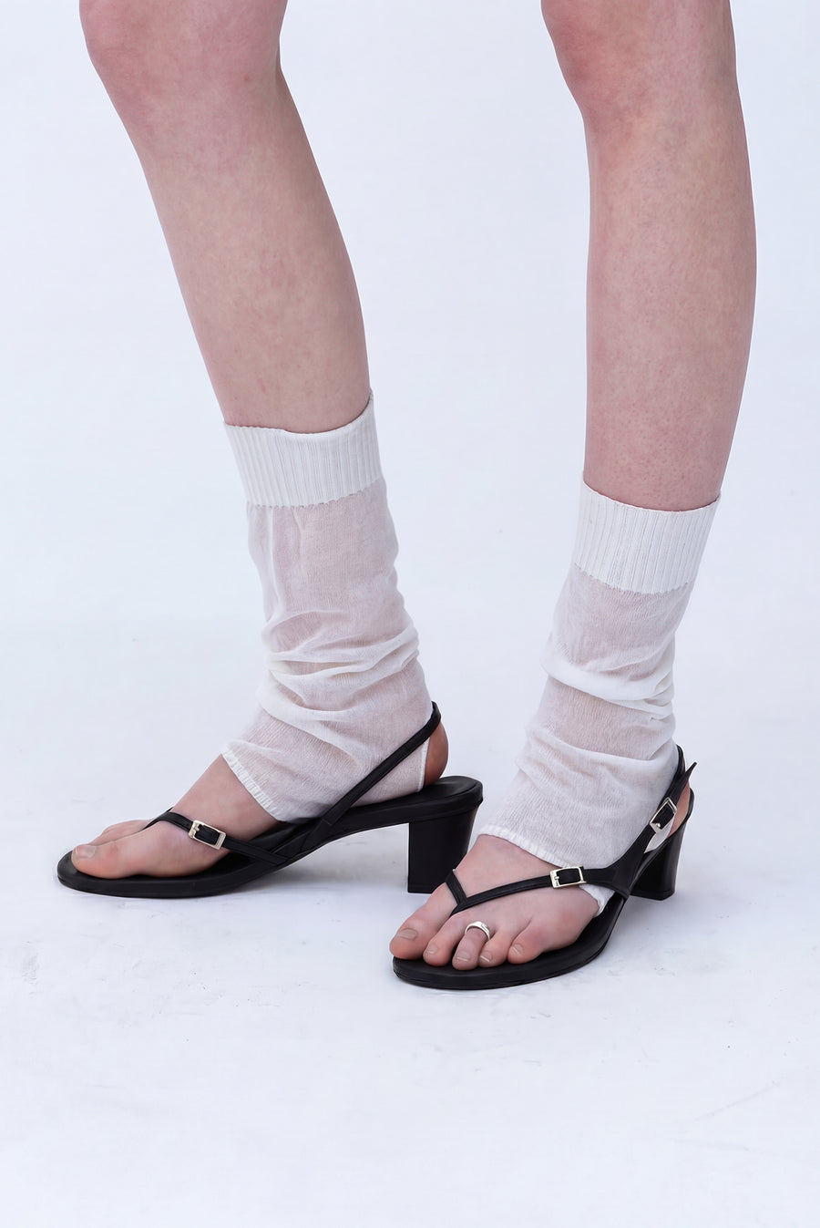 Sheer Sock Warmer - White