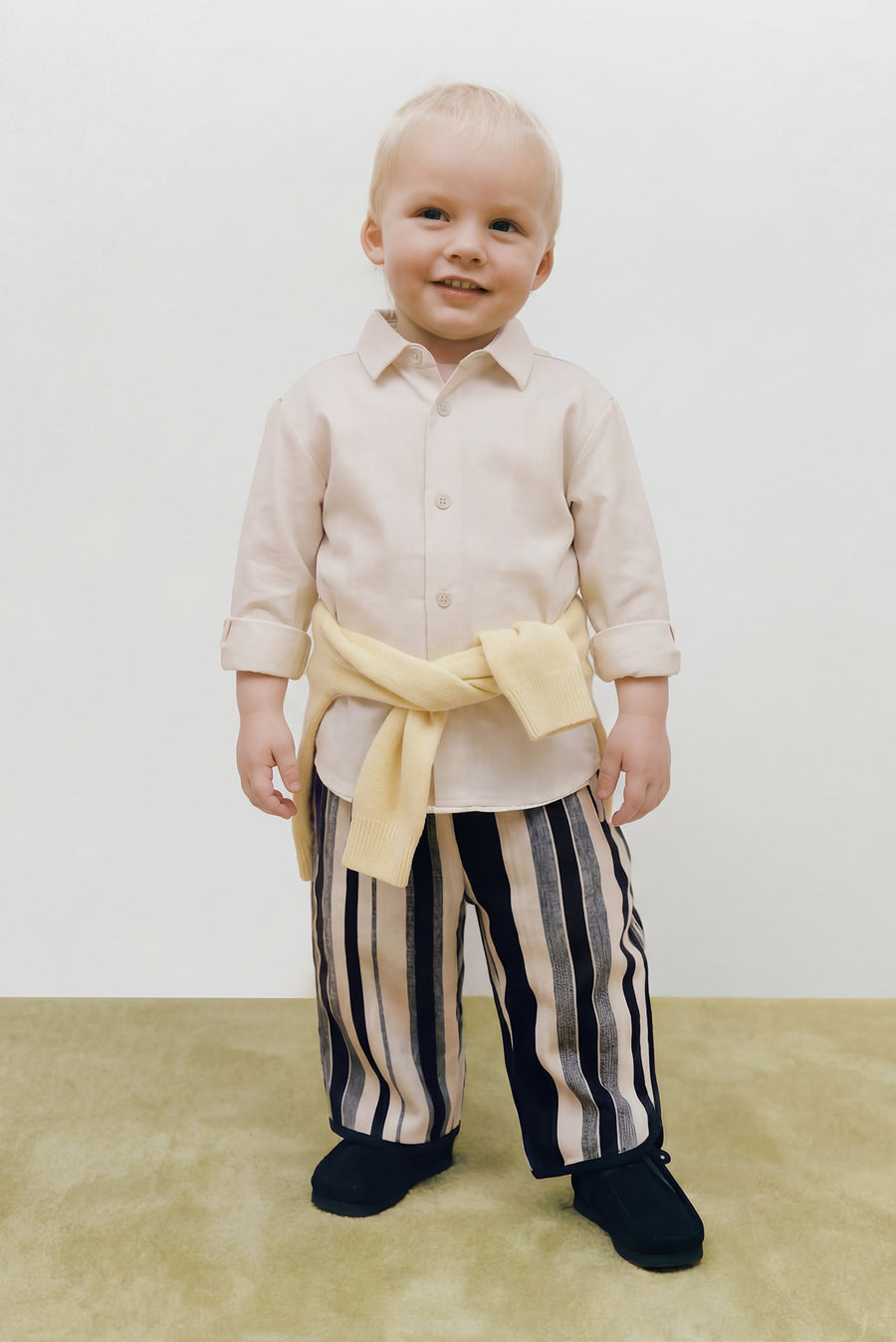 Kids - Multi-Color Striped Wide Leg Pant