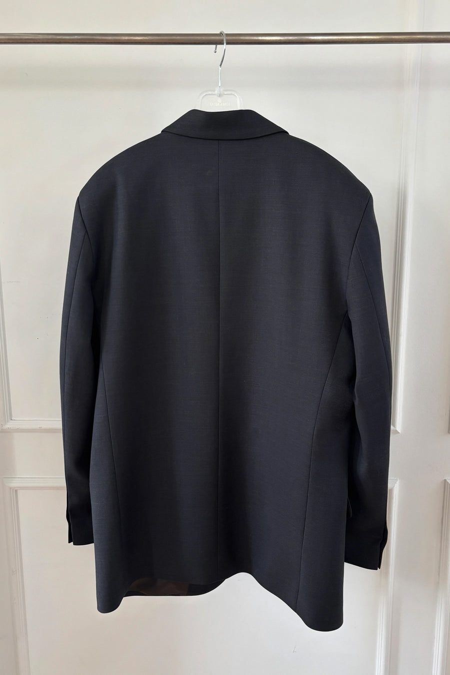 Tailored Wool Single-Breasted Jacket - Charcoal