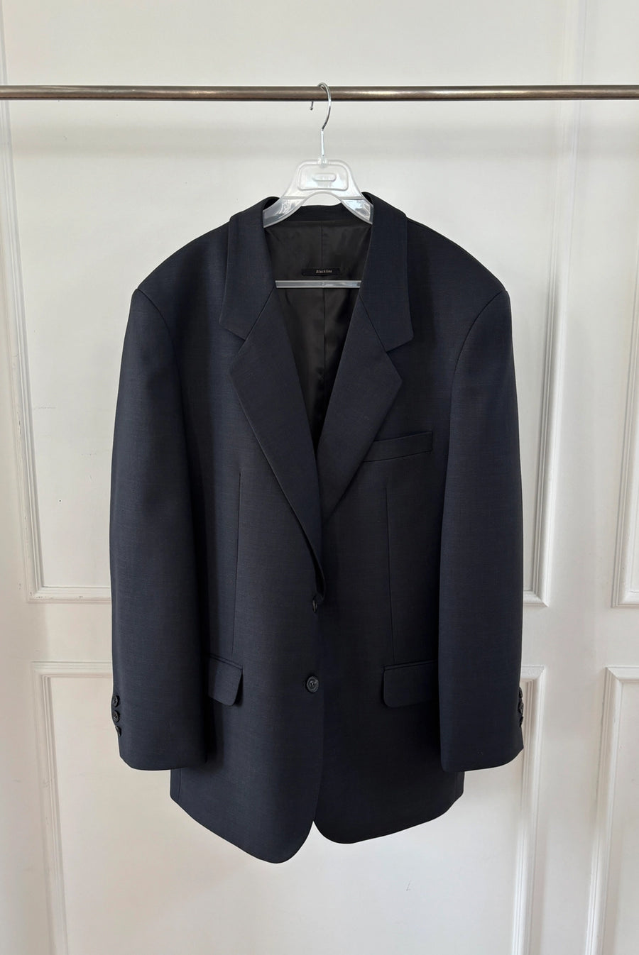 Tailored Wool Single-Breasted Jacket - Charcoal