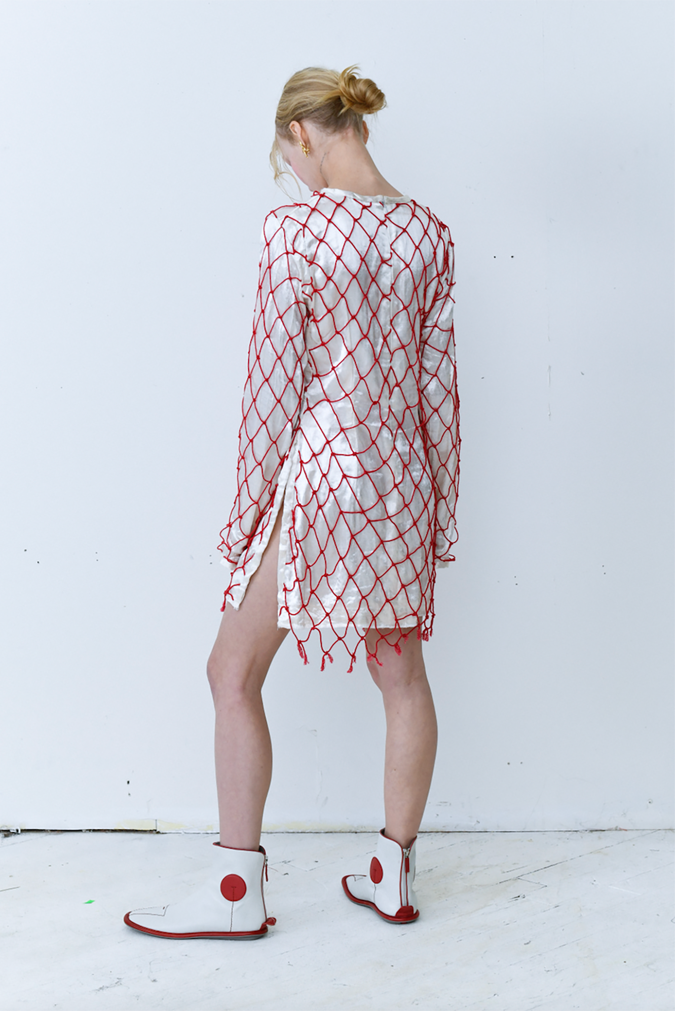 red and white silk dress Off White Soft silk Indo western Dress with Stylish Silk Embroidered Anaari red Shrug , Looking for the perfect summer outfit? Soft silk fabric, knee-length elegance, and a combination youll fall