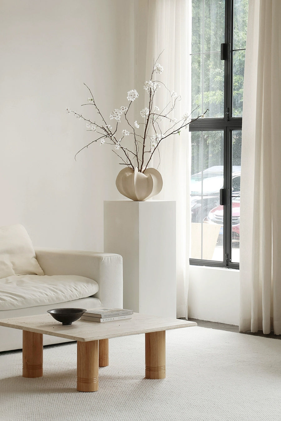 Orbit Fold Vase - Cream - Large