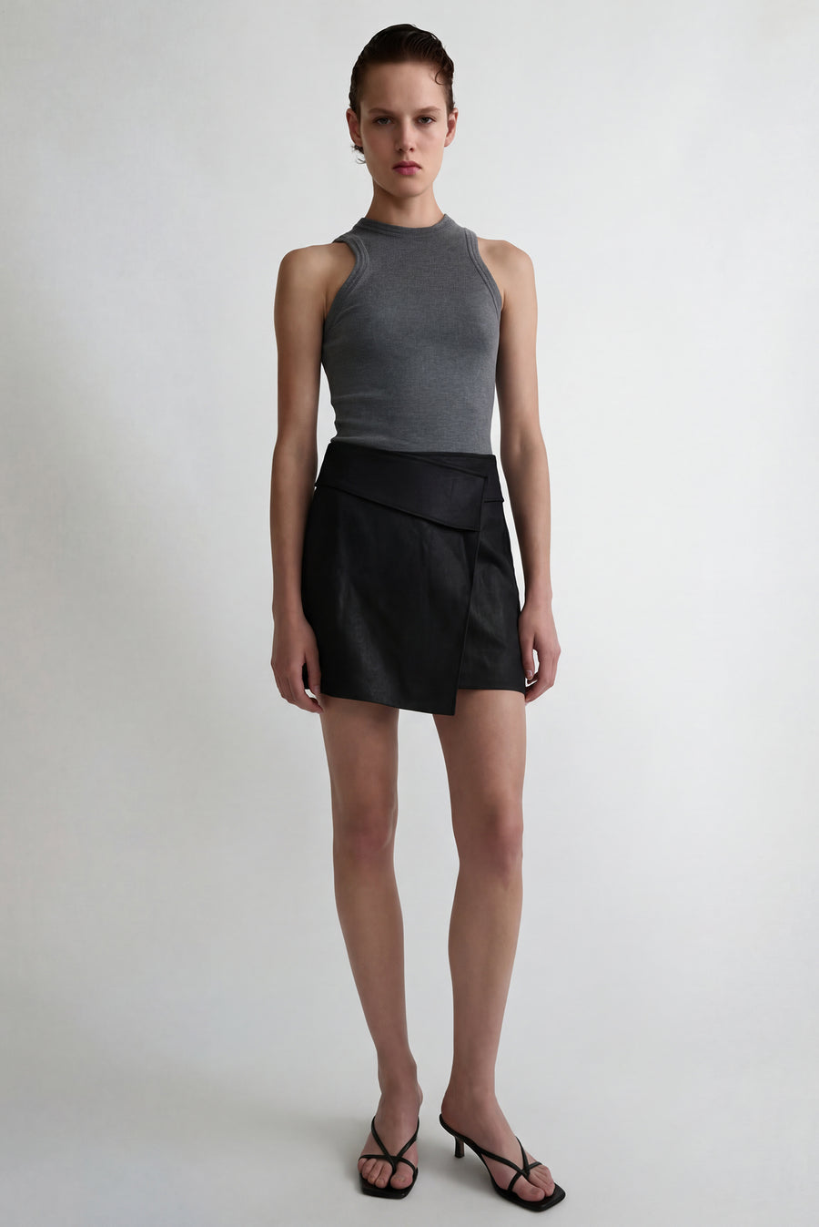 Foldover Mini Skirt - Black