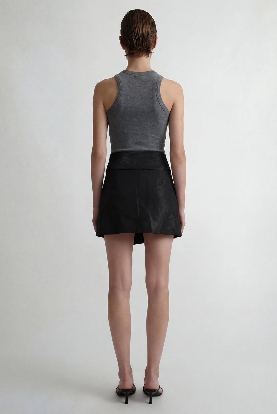 Foldover Mini Skirt - Black