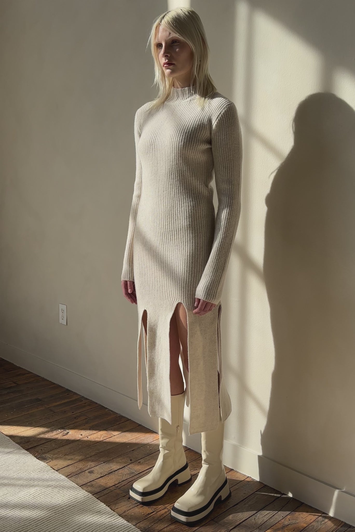 Long Knit Dress - Ivory – Simonett
