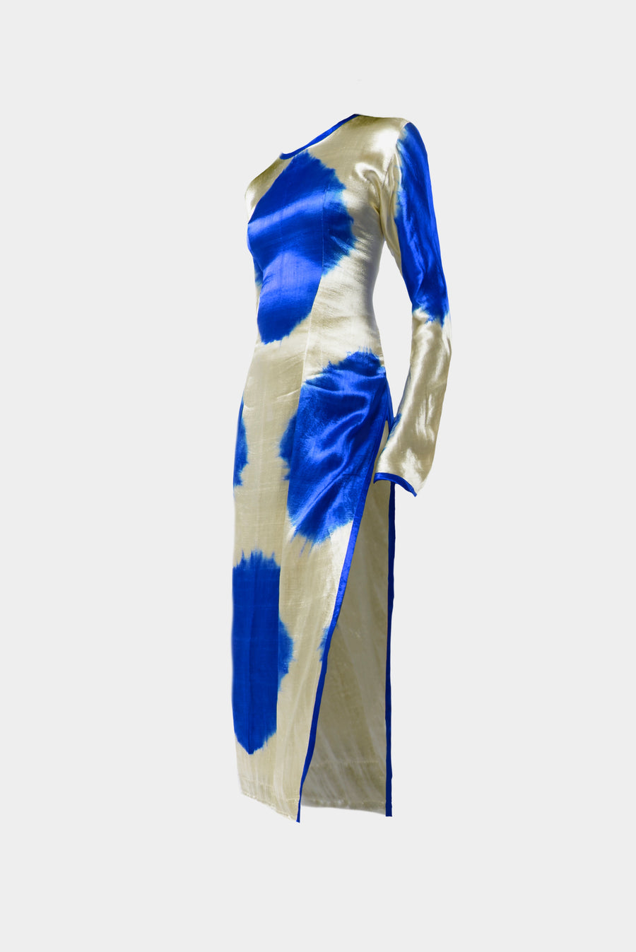 Tigra Tigra - Silk Mashroo High Kick Dress - Green/Blue