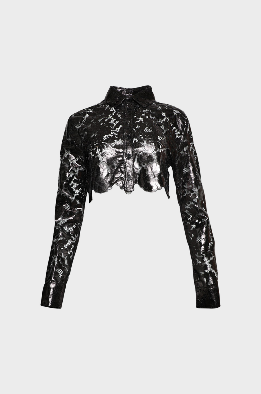 Coperni - Lace Cropped Shirt