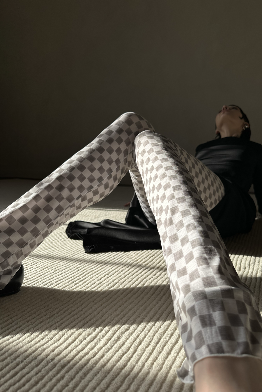 Checkered Leggings - Grey