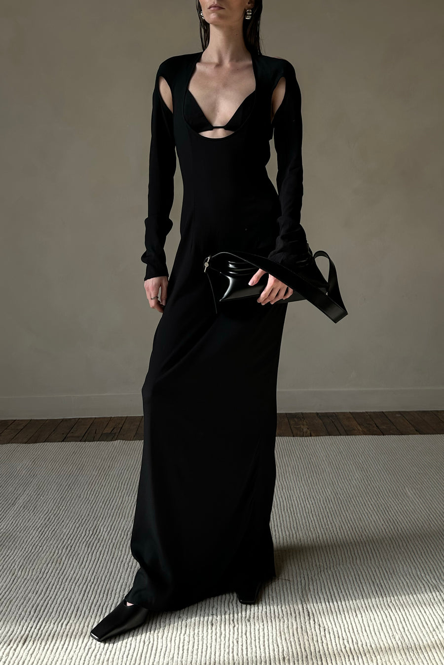 Lado Bokuchava - Cut Out Midi Dress - Black