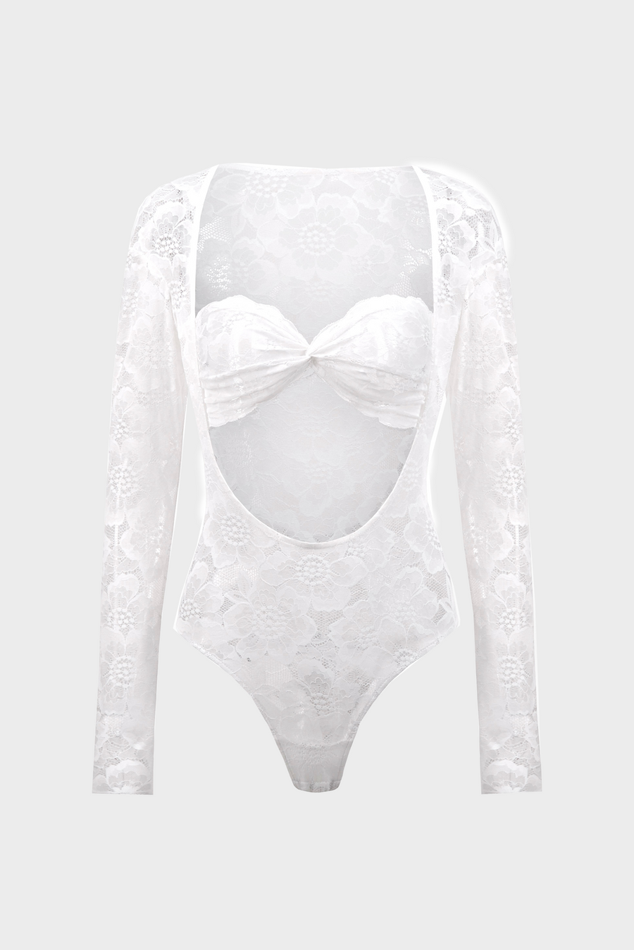 Ivory Rose White Lace & Mesh Bodysuit - Matalan