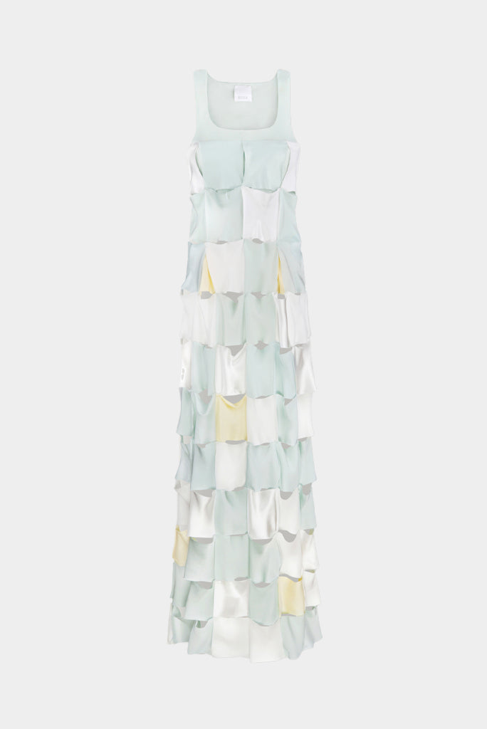 Bevza - Sleeveless Square Textured Maxi Dress - Multi