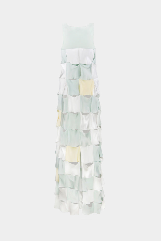 Bevza - Sleeveless Square Textured Maxi Dress - Multi