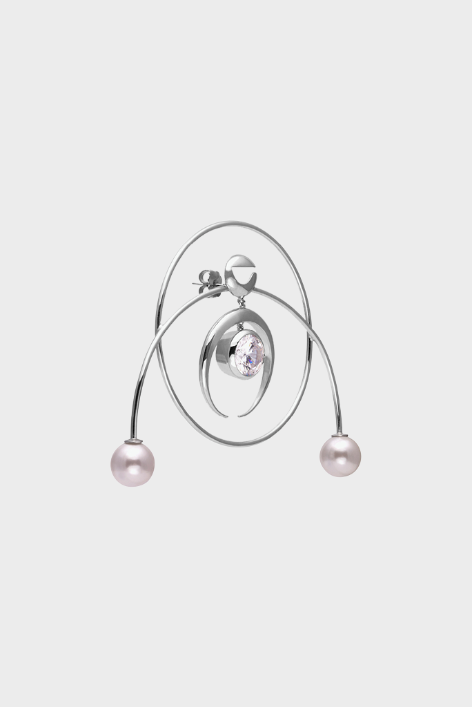 Coperni - Crop Circle Earrings - Crystal Silver