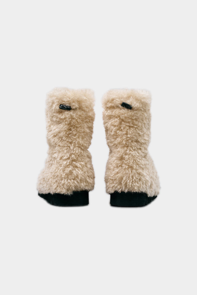 Low Furry Boots - Beige