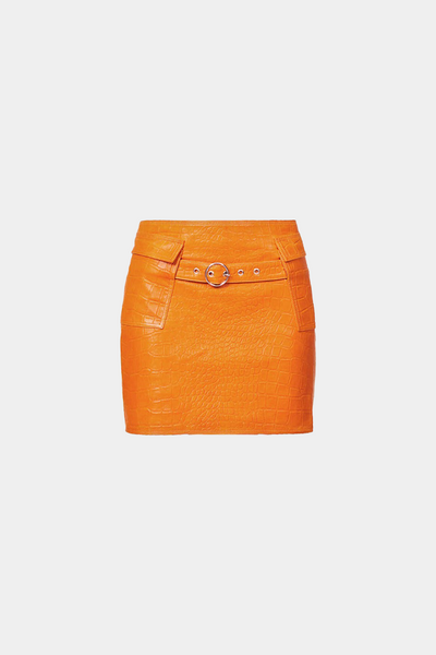 Saks Potts - New York Skirt - Orange Croc – Simonett