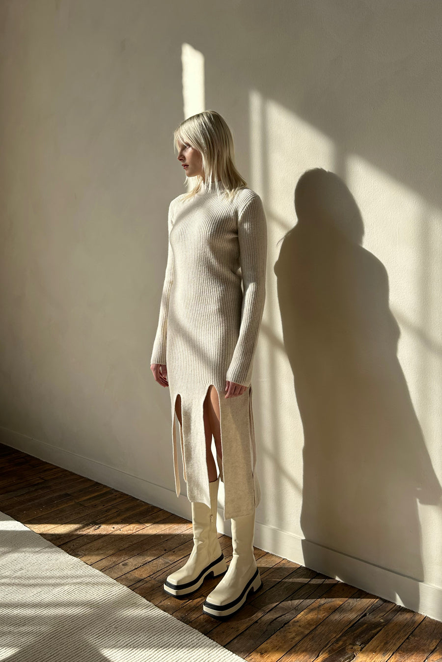 Long Knit Dress - Ivory