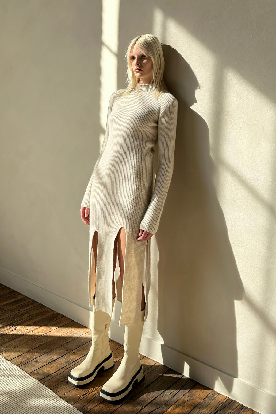 Long Knit Dress - Ivory
