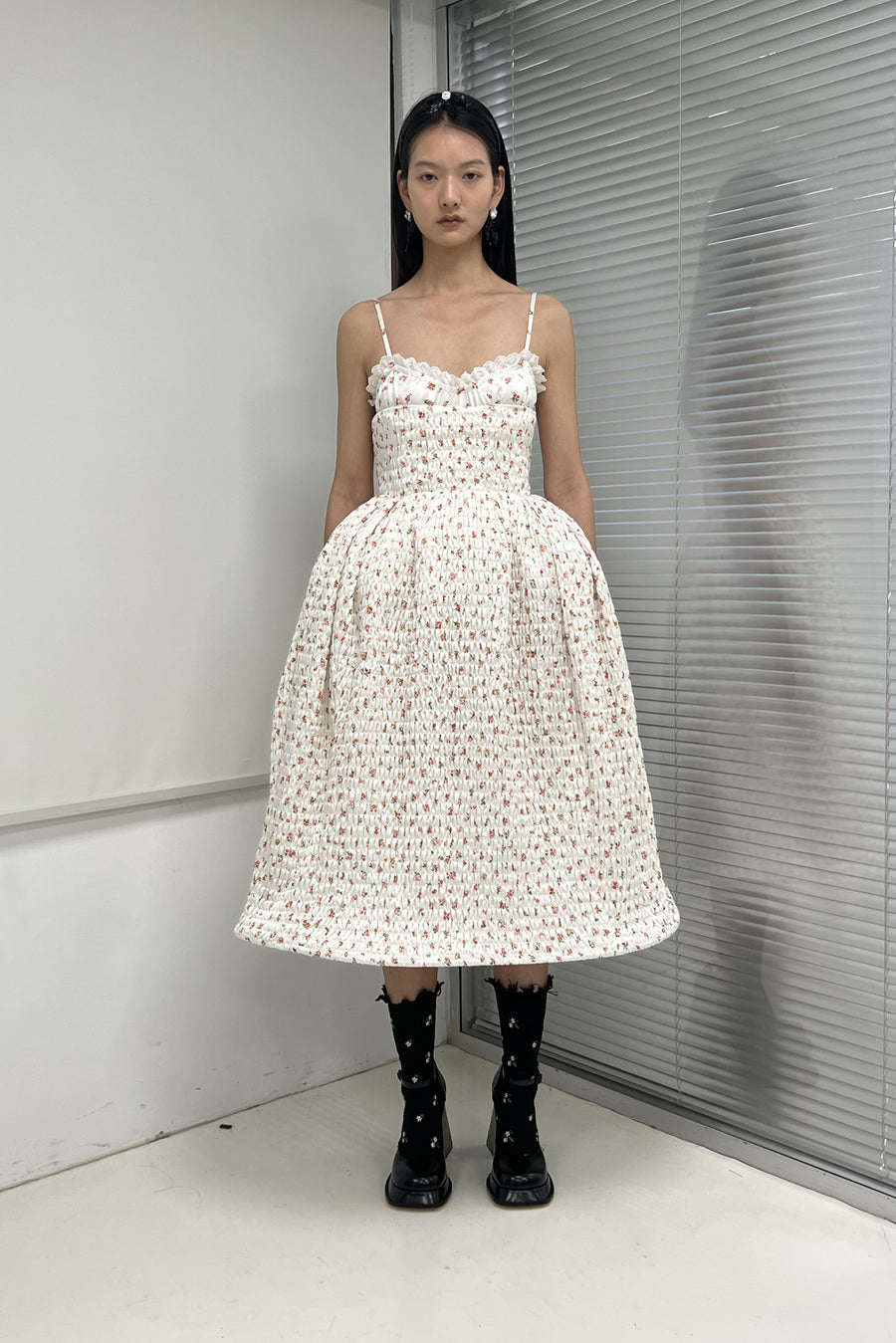 Shushu Tong - Smocked Floral Print Dress