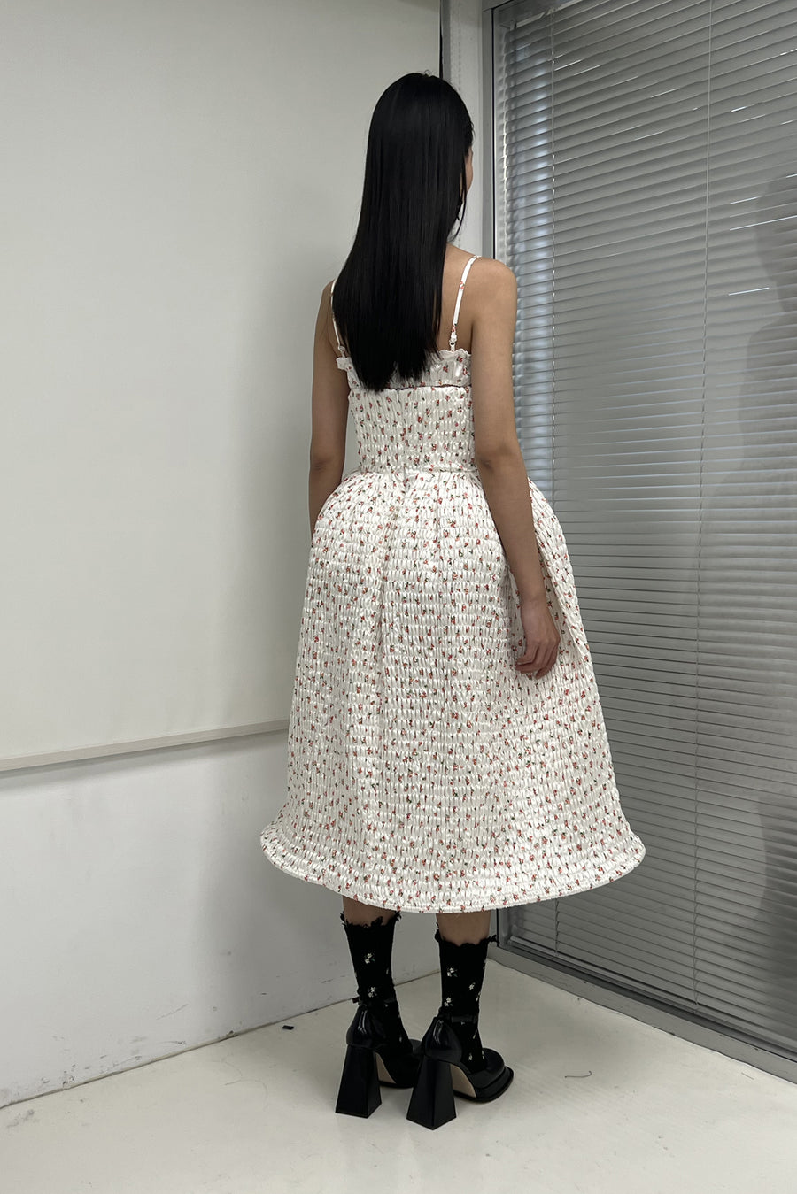 Shushu Tong - Smocked Floral Print Dress