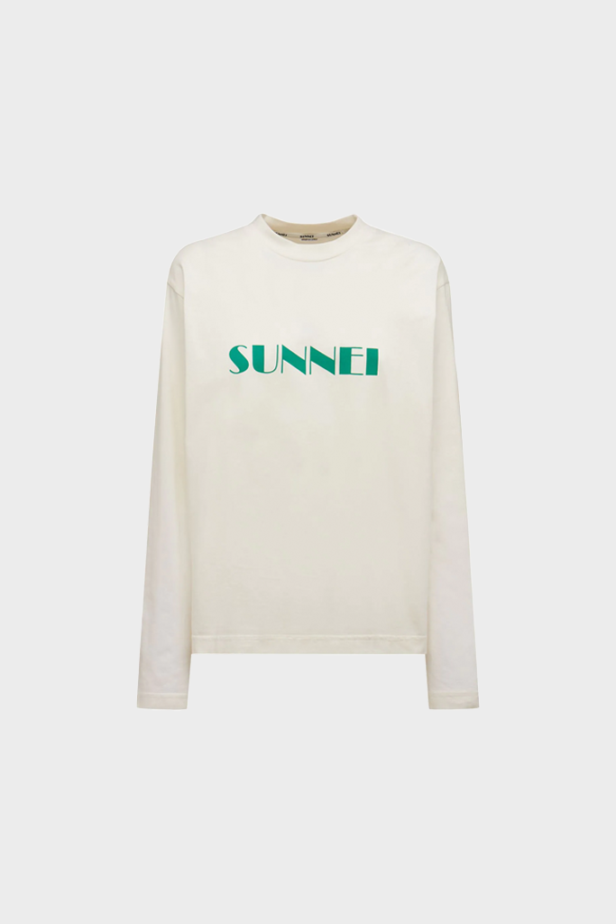 Sunnei - Big Logo Classic Longsleeve - White – Simonett | Rundhalsshirts